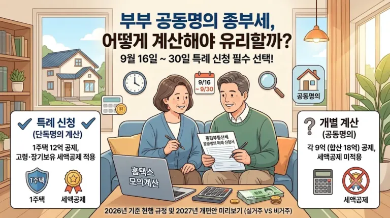 종부세 공동명의 신청 방법과 개편안 영향 총정리